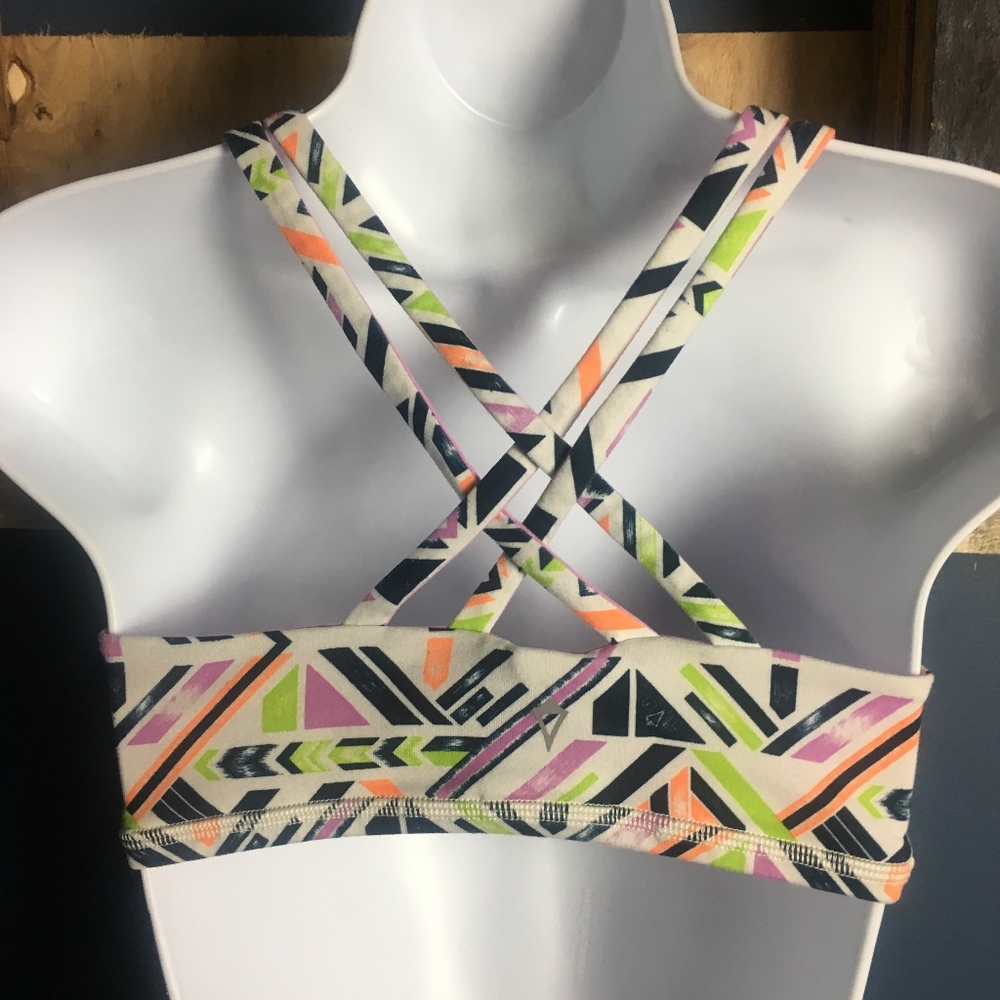 Pink/Pattern Volcom Reversible Sports Bra - Picture 3 of 7
